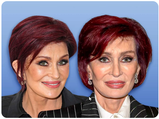 Ritratti ravvicinati di una donna con capelli rossi e trucco elegante, sorridente.